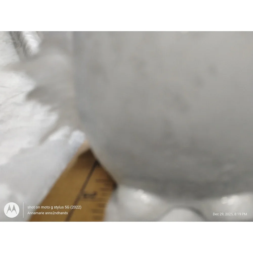 White Winter Owl Figurine with Faux Fur Wings‎ Farmhouse Woodland Decor